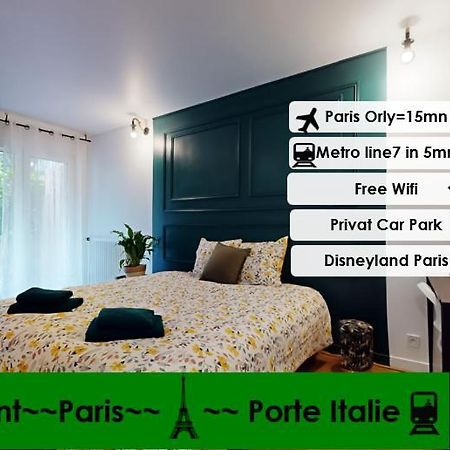Le Kremlin-Bicêtre 8 Personnes - 4 Rooms - 2 Salle De Bain - Metro 7 & 14 - Porte Italie - Private Car Park- Wifi מראה חיצוני תמונה